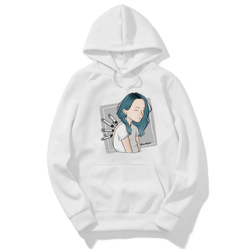 Billie Eilish/свитер для девочек-подростков; детские толстовки с капюшоном; сезон осень-зима; флисовая плотная одежда для мальчиков; Детский костюм; Одежда для девочек; Размеры 14T - Цвет: 924-bj-11-20-12