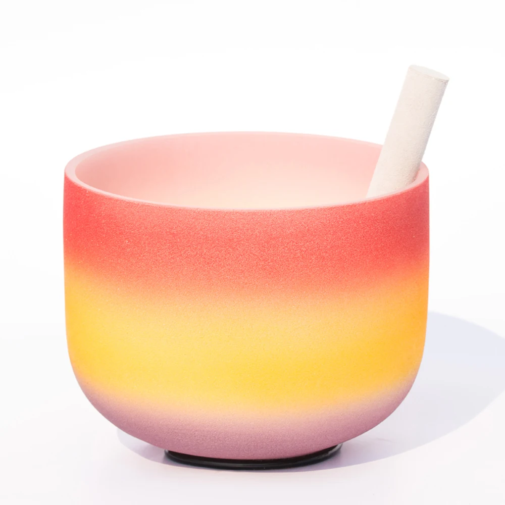 

10 Inch C Note Rainbow Root Chakra Meditation Quartz Crystal Singing Bowl