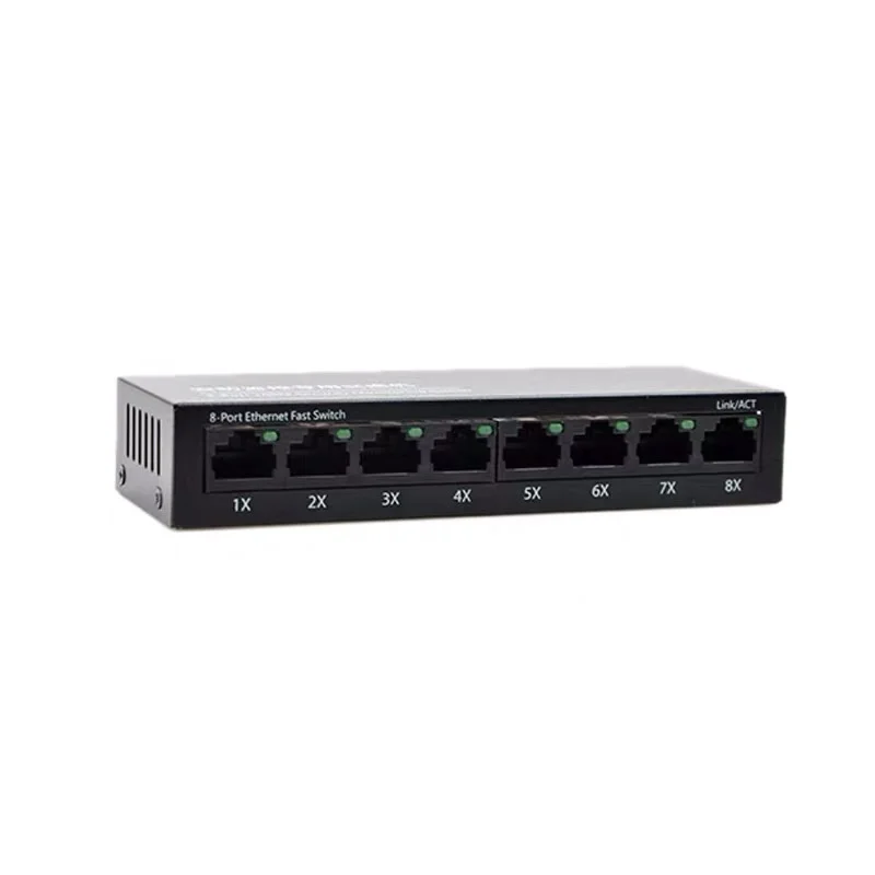 2 шт. Мини 100 м 8* RJ45 Быстрый Ethernet переключатель волоконно-оптический медиа конвертер волоконно-оптический приемопередатчик
