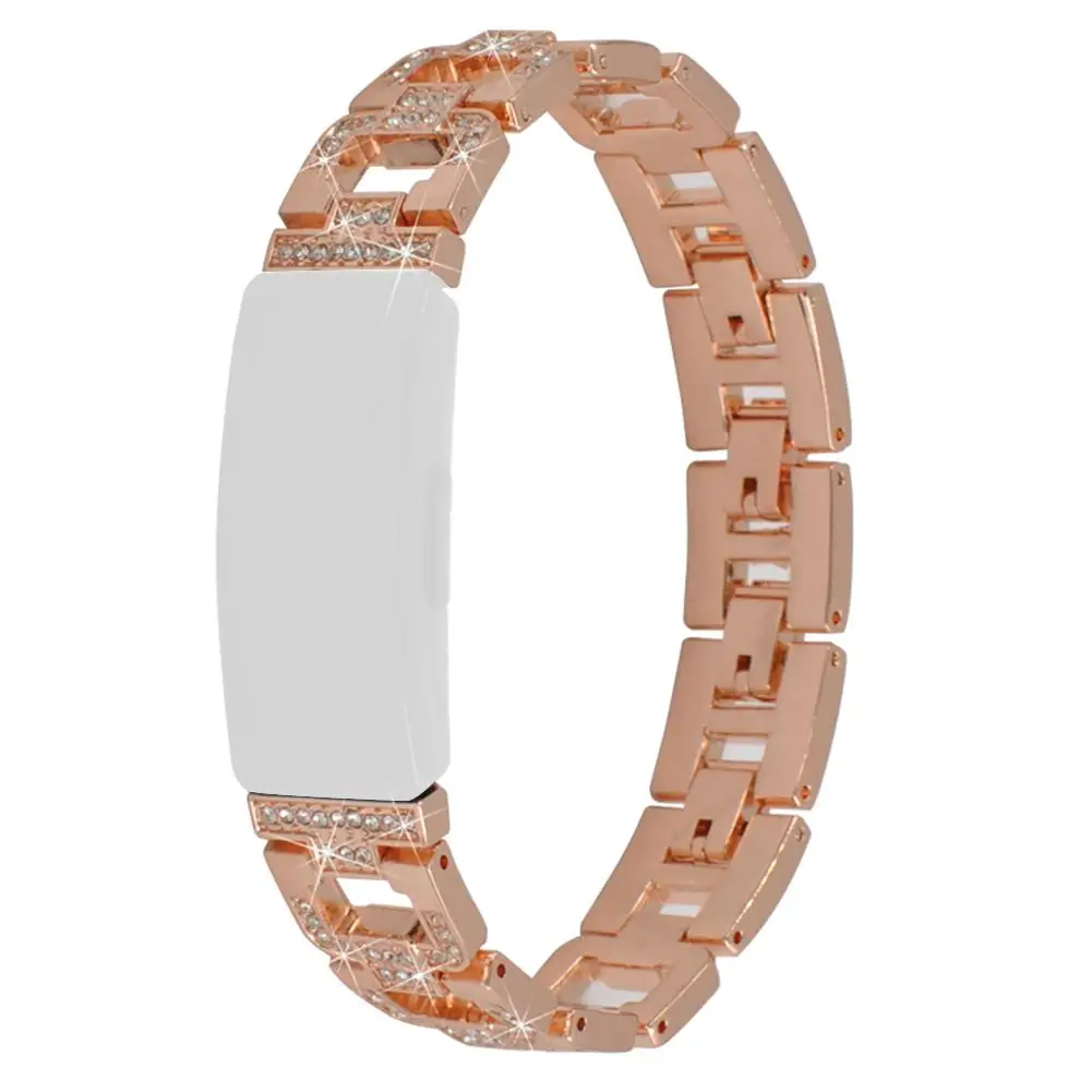 Металлический ремешок из нержавеющей стали для Fitbit Inspire браслета d-зубец горный хрусталь огнеупорные часы цепочка ремешок смарт-Аксессуары