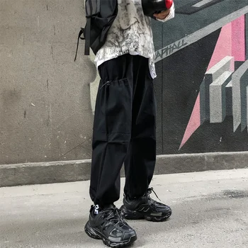 

Spring New Overalls Men's Fashion Solid Color Casual Multi-pocket Tooling Pants Man Streetwear Wild Loose Hip Hop Trousers Mens