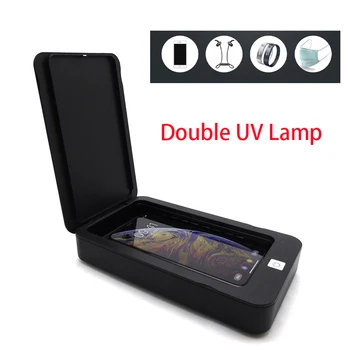 

Double UV Lamp Mobile Phone Headphones Mask Sterilizer Multifunction Personal Sanitizer Kill 99.9% Viruses