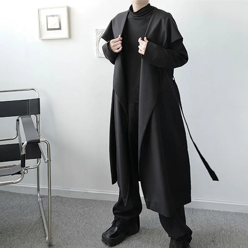 XITAO Drawstring Waist Solid Trench Women 2020