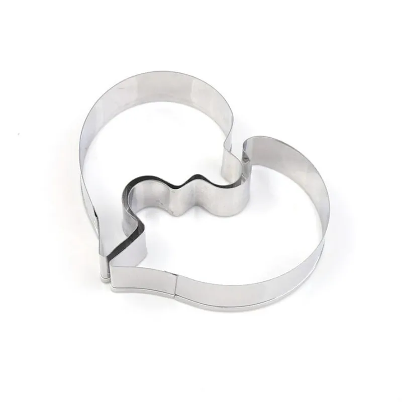 Heart Cookie Molds Left Right Heart Shaped Cookie Cutter Funny Love Wedding Puzzles Romantic Cookies Mold Biscuits Stamp 2 Pcs cookie cutter baking mold cookie mould cookie printing mold