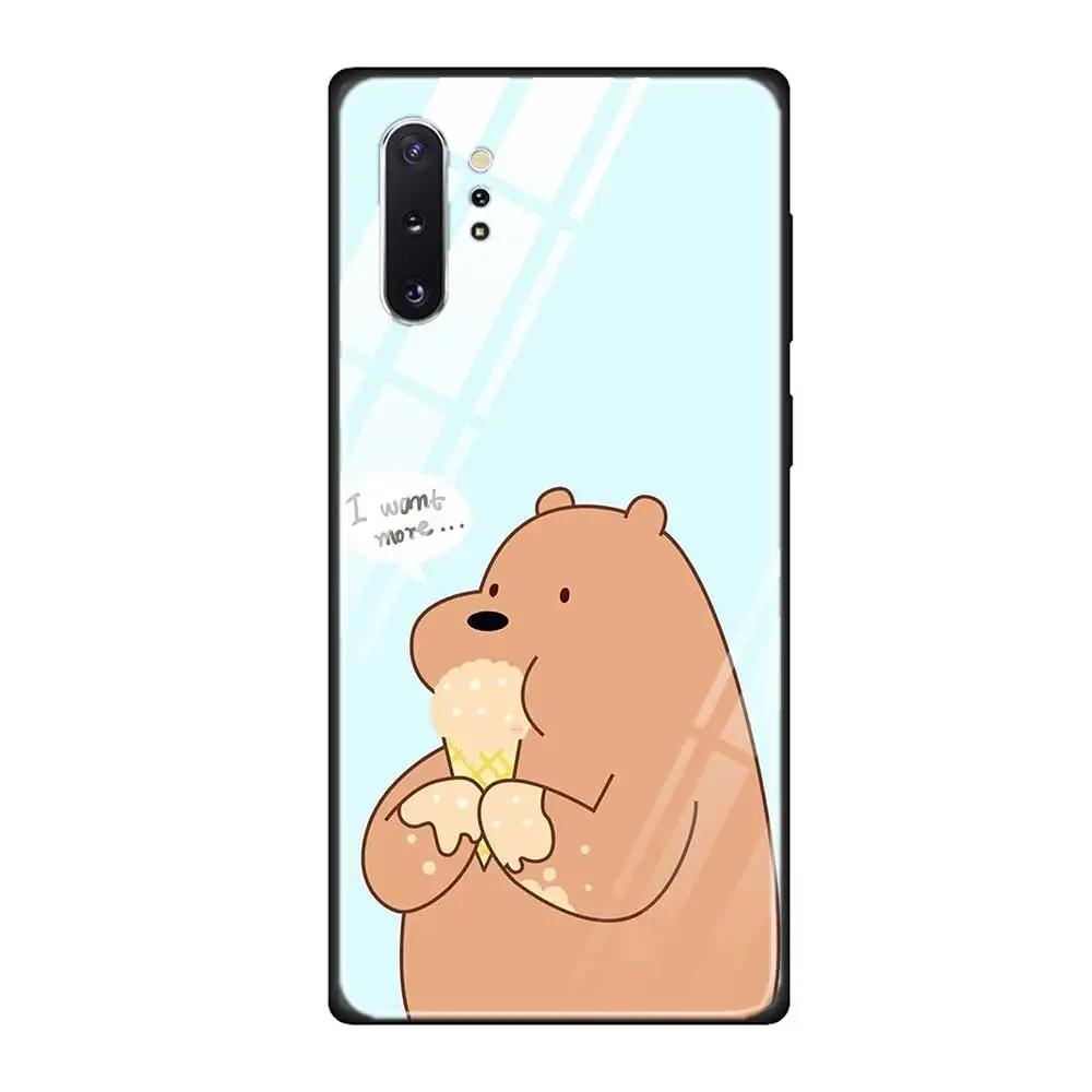 Закаленное Стекло чехол для телефона чехол для Samsung Galaxy S10 S10E S9 S8 Note 9 10 105G Plus A50 A30 ТПУ мягкий чехол с мы вся правда о медведях - Цвет: T13