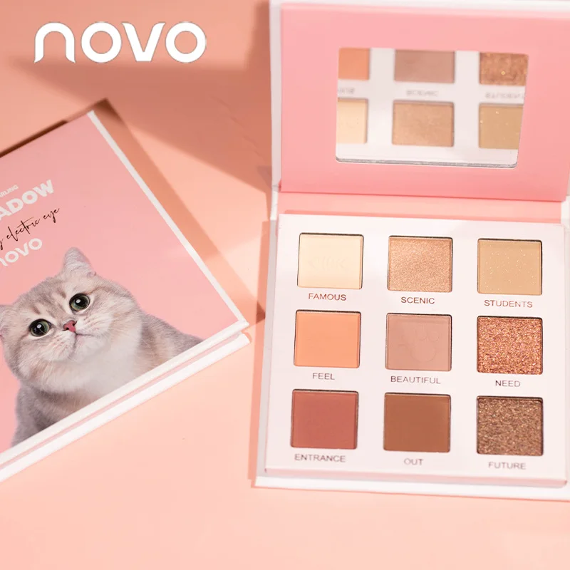 9 цветов животных тени для век Палитра Водонепроницаемый Блестящий Матовый Блеск
