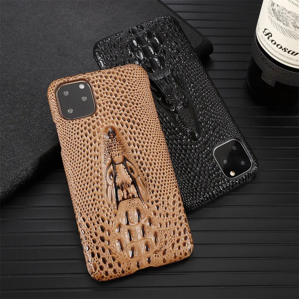 Чехол из натуральной кожи для iPhone 11 чехол для iPhone 11 Pro Max Крокодил 3D текстура бампер модный Защитный чехол оболочка 19Sep