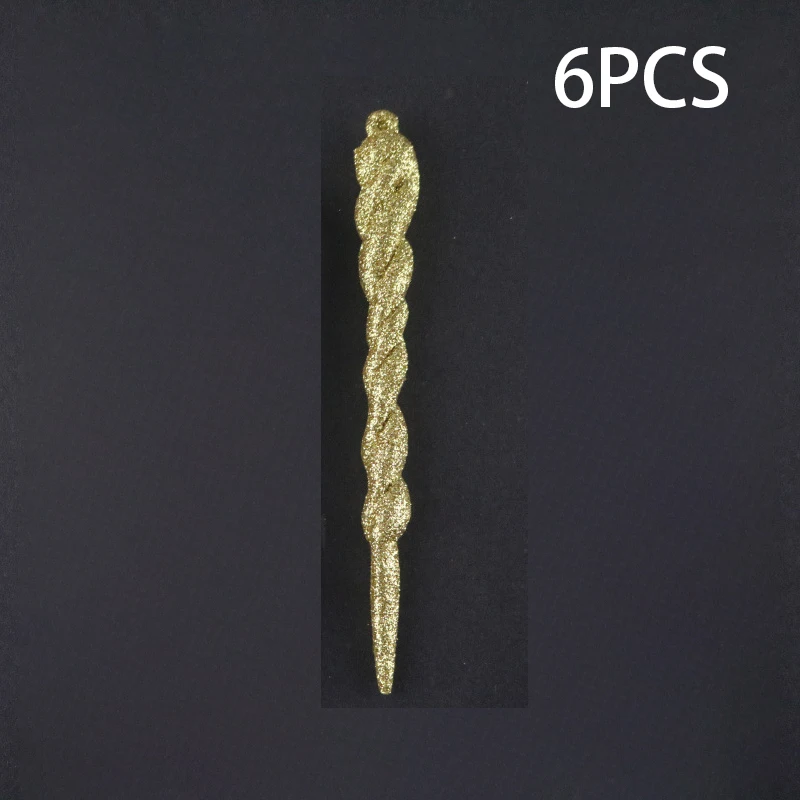 G-6PCS 3/6 шт, имитация льда, Рождественское украшение, поддельные сосульки, реквизит, рождественская елка, Висячие орнаменты, navidad, елочные украшения, зимние, вечерние - Цвет: G-6PCS