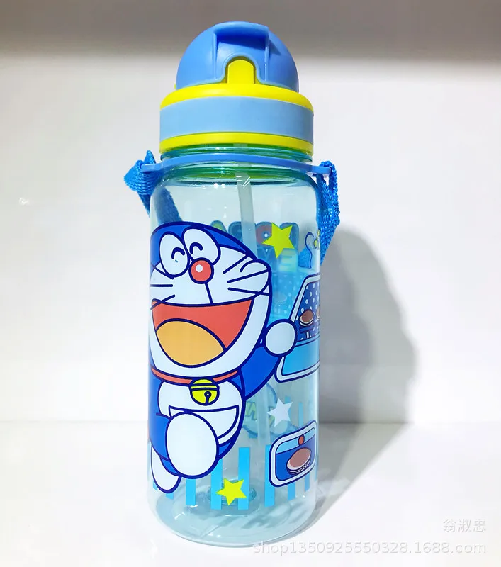 Мультяшная соломенная кавайная бутылка для воды с веревкой детская пластиковая Милая чашка для воды 350 мл кувшин для воды