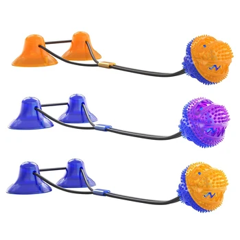 

Dog Interactive Ball Toys With Suction Cup TPR Elastic Ropes Dog Tooth Cleaning Chewing Playing IQ Treat Toys Pet Dog Supplies