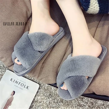

019 cotton trailer female thick-soled home fashion women's shoes Korean version indoor non-slip soft bottom warm wool slippers