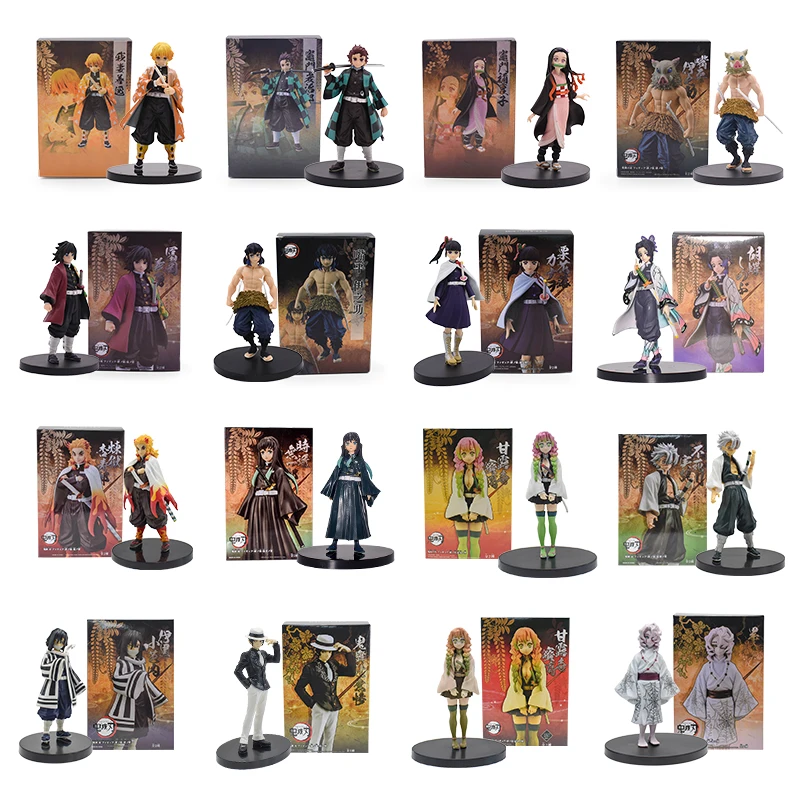 Anime Demon Slayer Kawaii Tanjirou Nezuko Figure Toy Kimetsu no Yaiba Action figuras Slaying Corps Kyoujurou Model Toys | Игрушки и