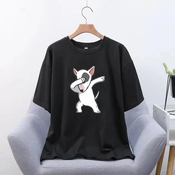 

English Bull Terrier Shirt Harajuku Women 90S Funny Vintage Tshirt Ullzang Graphic T-Shirt Top Tees Female Clothes