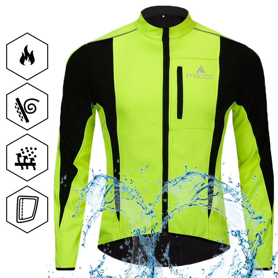

Men Women Reflective Waterproof Cycling Jacket Breathable Windproof MTB Bicycle Rain Jacket Outdoor Hiking Running Raincoat
