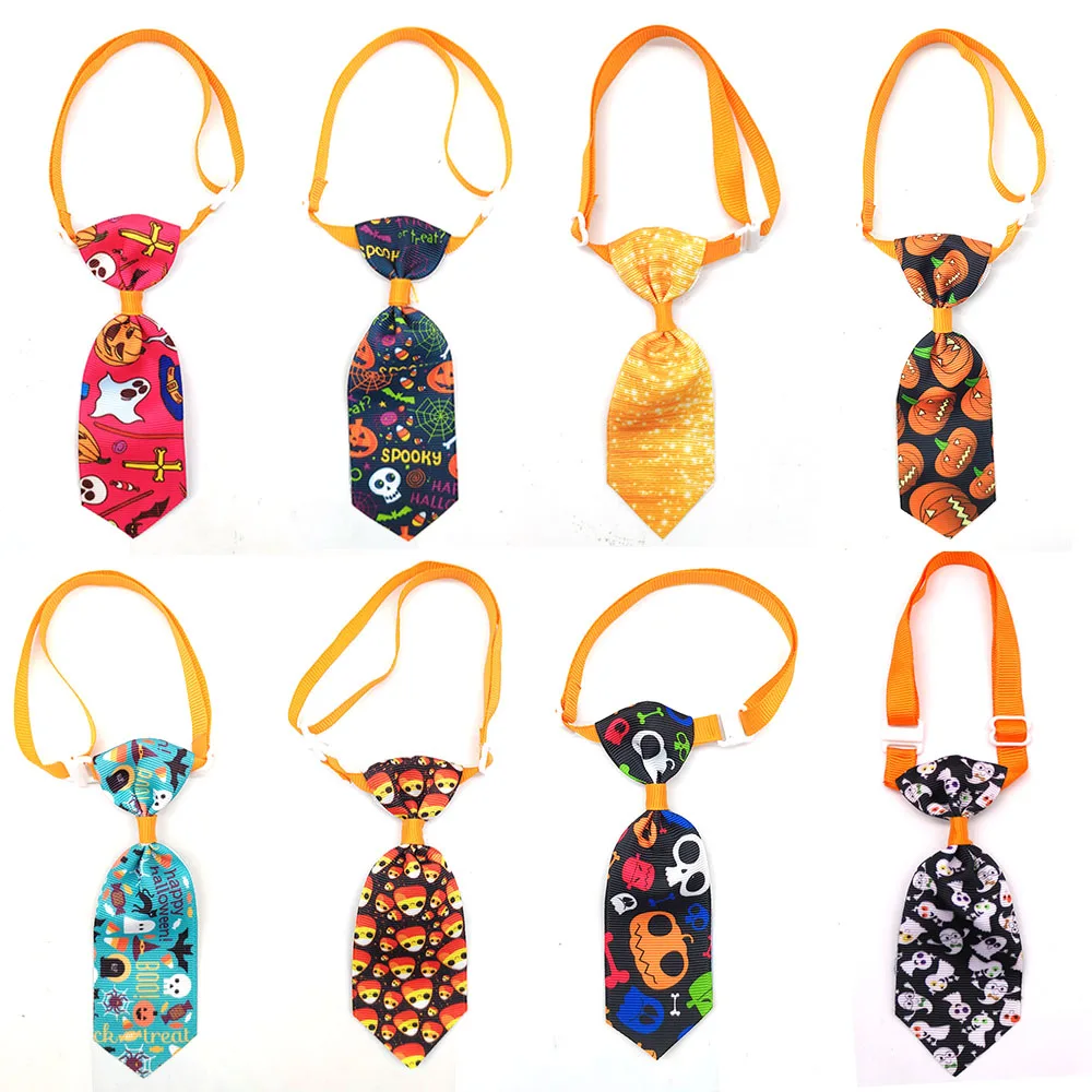 

30 Pcs Pet Dog Product Halloween Style Puppy Dog Cat Necktie Pet Grooming Accessories Dog Cat Bow Tie Necktie Dog Supplier
