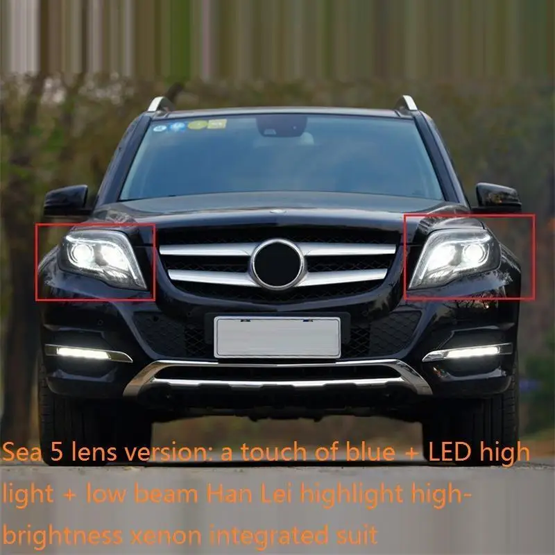 MODEL A Ходовые части Cob Automovil Assessoires Drl светодиодные аксессуары фары автомобиля фары в сборе 17 18 для Mercedes Benz GLK класс - Цвет: MODEL A
