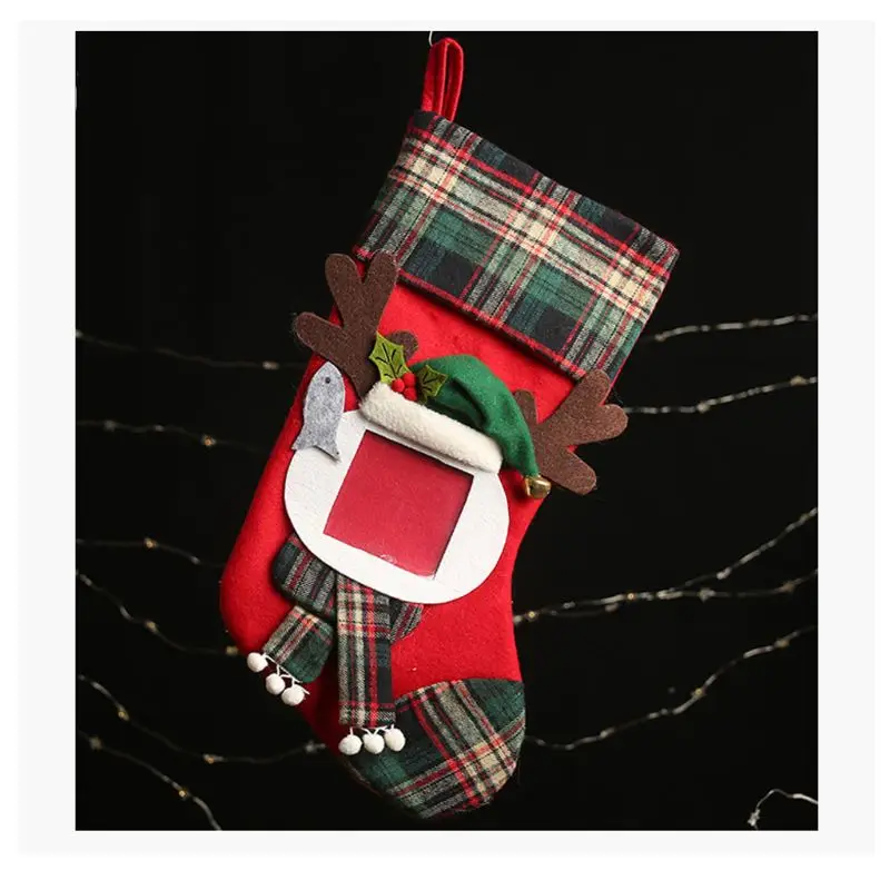 

Christmas Socks Photo Frame Stocking Ornaments Pendant Xmas Tree Decoration Gift
