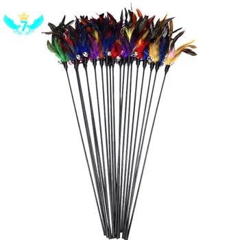 

Hot 4Pcs 60CM Cat Toy Funny Cat Stick With Small Bell Feathers Playing Rod Toys Pet Product Random Color TOB