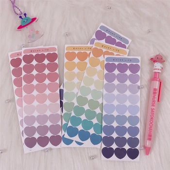 

2Sheets/Lot Cartoon Cute Korea Style Ins Molandi Heart Love Sticker DIY Scrapbooking Album Diary Label Decoration Stickers