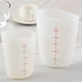 

Measuring Cup Milk Coffee Graduated Beaker Lab Kitchen Silicone Measuring Container Clear Scales Graduated Cup
