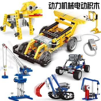 

3 in 1 technology building block toy shift truck forklift engine educational teaching aid building block toys