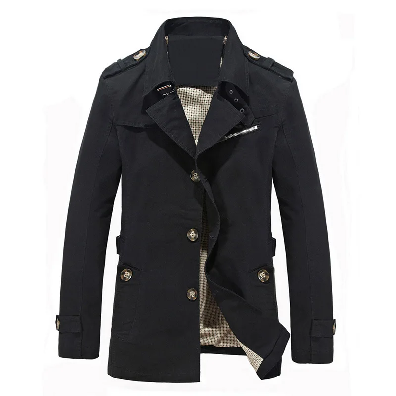

Men Jacket Outdoor Pure Cotton Long Coat Casual Military Jacket Windbreaker Jacket Mens Coats and Jackets Streetwear M - 5XL