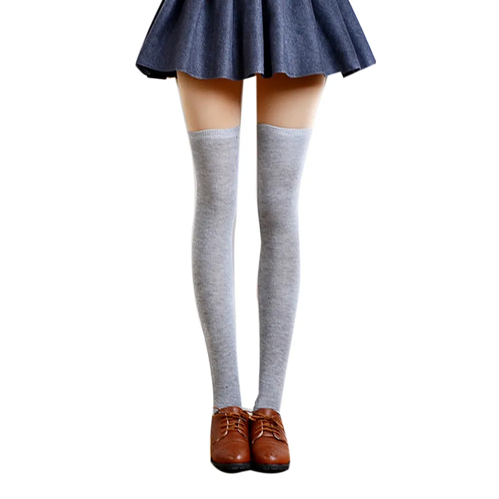 Пикантные носки Длинные носки в полоску женские длинные чулки теплые высокие носки до бедра для женщин и девочек, новые модные полосатые гольфы для женщин - Цвет: Light gray