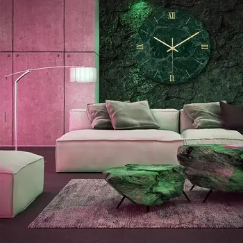 

1PC Marble Wall Clock Simple Decorative Creative Nordic Modern Marble Clock Wall Clock for Living Room Kitchen Office Bedroom