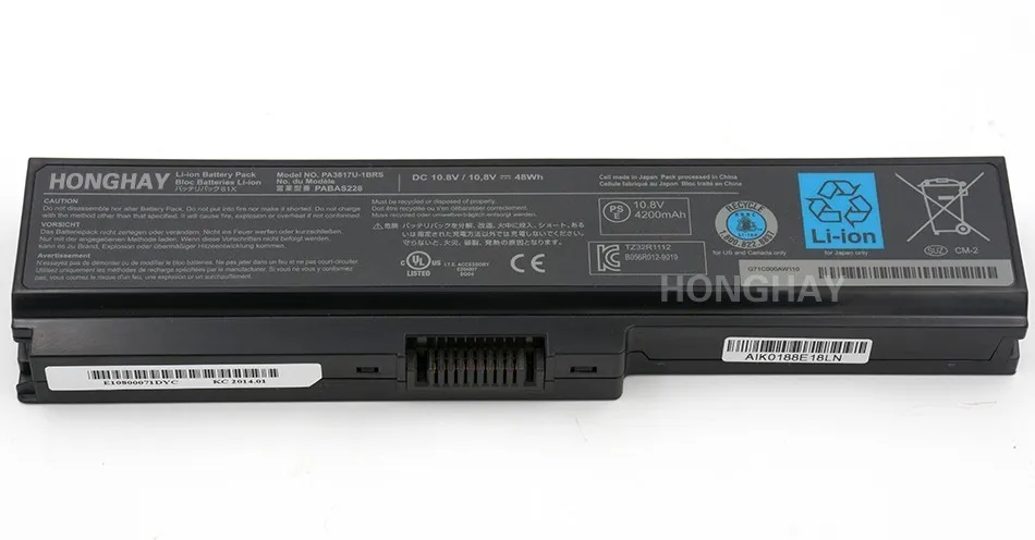 Honghay PABAS228 ноутбук Батарея для Toshiba L750 L700 C660 C660D L740 L770 L640 A600 L645 PA3817U-1BRS PA3817U PA3818U-1BRS