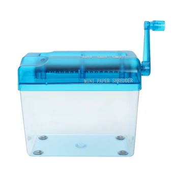 

Mini Blue Shredder A6Manual Crusher Destroyers Paper Documents Cutting Machine for Home Office Desktop UY8