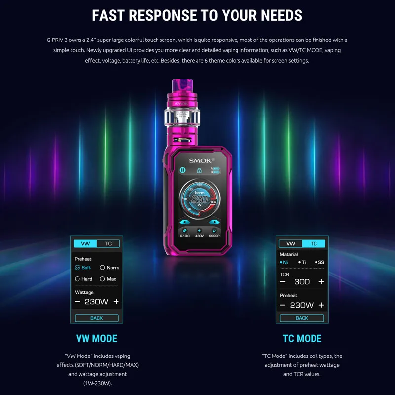 Оригинальный набор SMOK G PRIV 3 электронная сигарета с испарителем TFV16 LITE 5 мл
