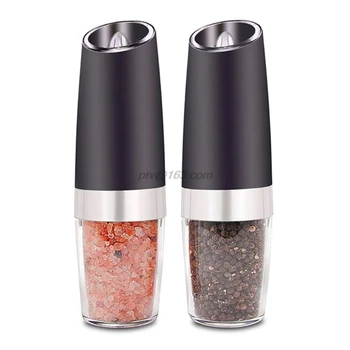 

2pcs Electric Pepper Mill Grinder Salt Spice Power Shaker Battery Operated with LED Light Grinding Core Kitchen Tool