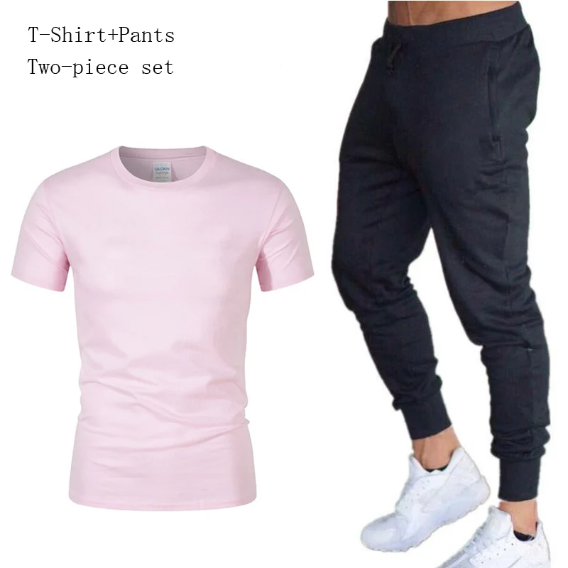 

2019 New Brand Men Sets Summer Running Sets Men Sport Suits Gym Fitness Training Breathable Tracksuit Jogging Suits homber