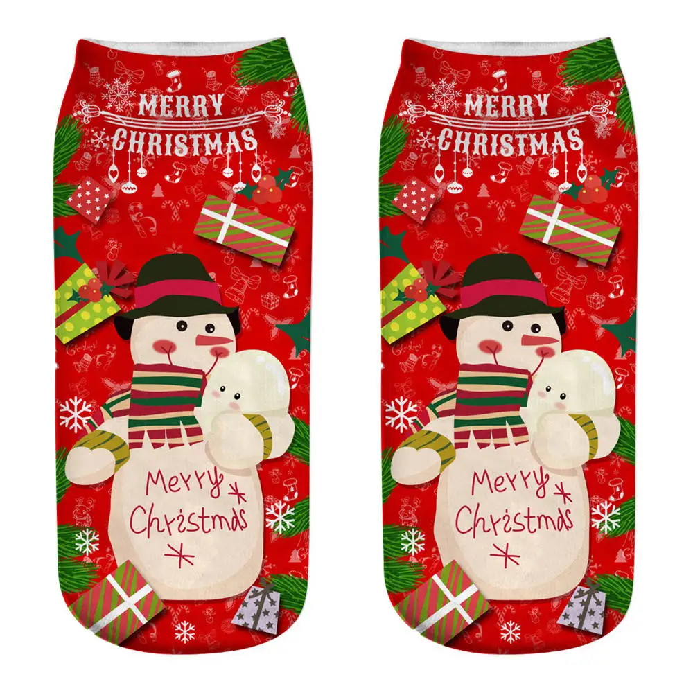 Рождественские носки; женские носки с объемным рисунком; коллекция года; подарок на год; Kawaii Calcetines Femme; милые короткие носки для девочек; носки с изображением Санта-Клауса и лося - Color: 06