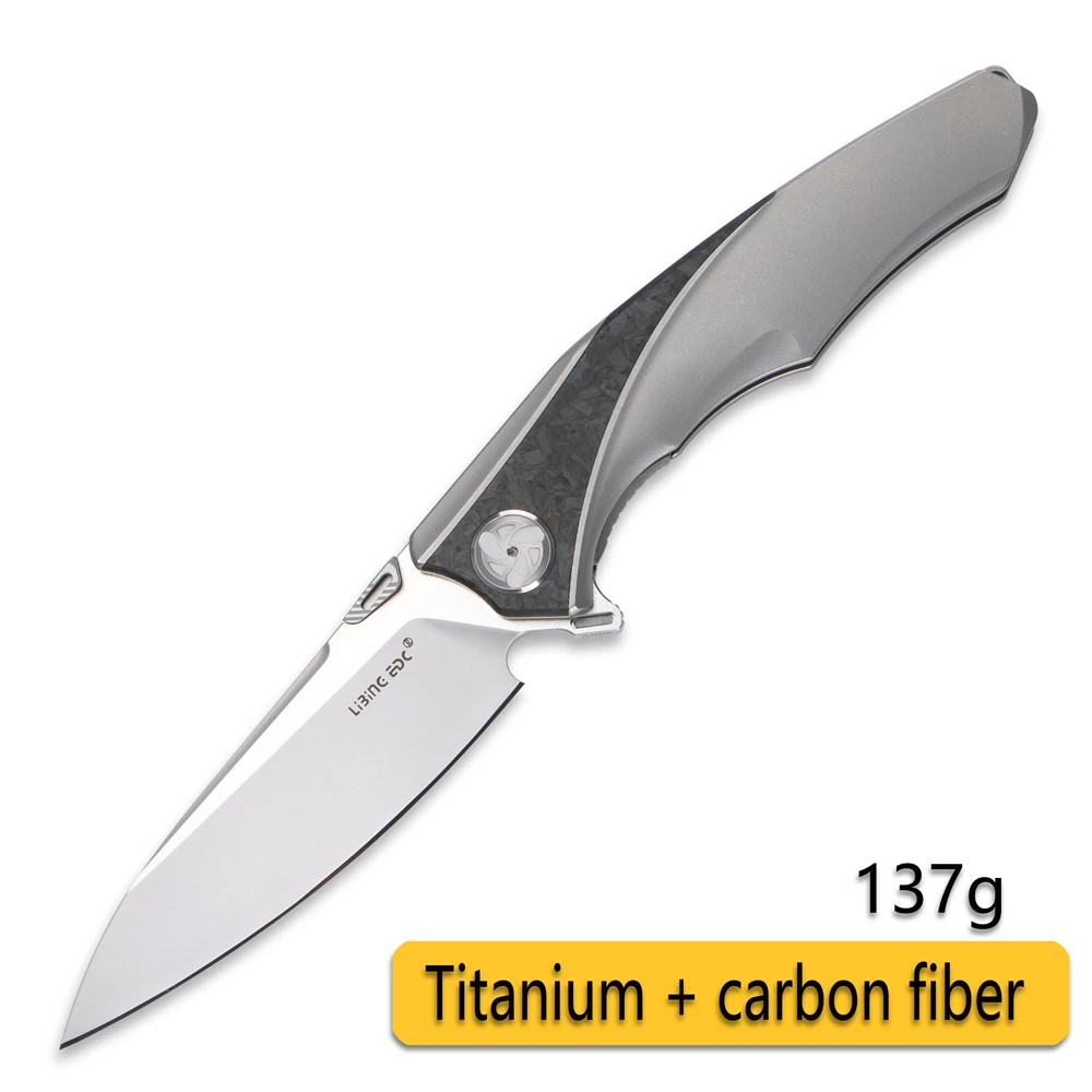 LiBing Raptor S90V нож со складным лезвием Титан ручка Открытый Отдых Охота Фрукты Карманный нож выживания нож ИНСТРУМЕНТЫ EDC - Цвет: CF