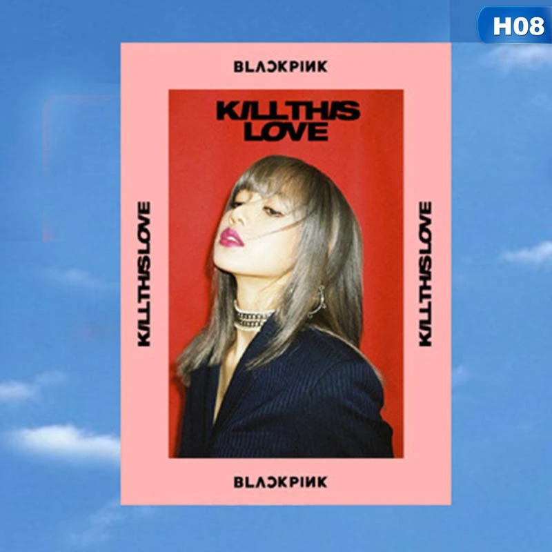 08 1 шт Высокое качество K-Pop популярные Черно-розовые ЛОМО прозрачные матовые карты JISOO Дженни Роза Лиза фото карты для вентилятора подарок - Цвет: 08