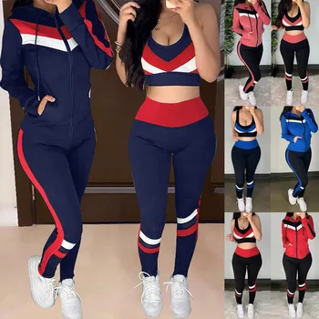

Women Hoodie Tracksuits Loose Oversized Streetwear Autumn Winter Casual Long Sleeve 3 Piece Suits Shirt Top Sport Pants Vest Set