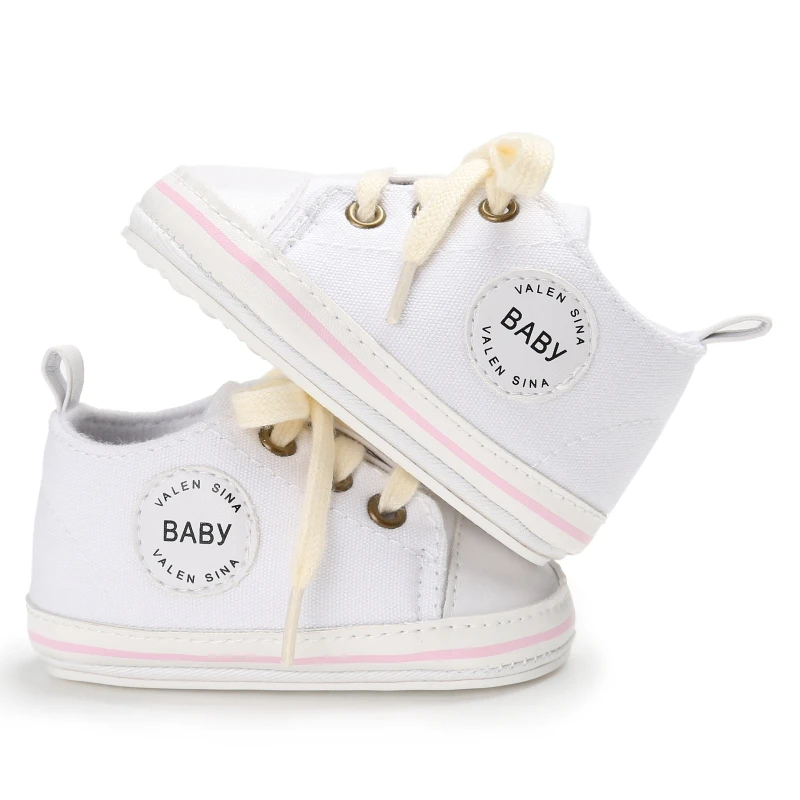 DANNEIS Fashion Canvas Newborn Baby Shoes Infant First Walkers Tollder Lace-up Shoes Baby Girls Boys Sneaker Prewalker 0-18M
