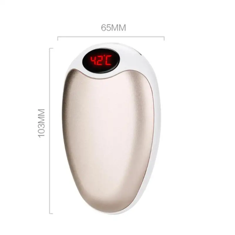 5200mA 3.7V Electric Hand Warmer Rechargeable Mini Portable Pocket Hand Warming Stove Heater Power Bank - Цвет: Золотой