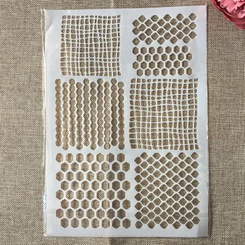 

29*21cm A4 Six Geometry DIY Layering Stencils Painting Scrapbook Coloring Embossing Album Decorative Template