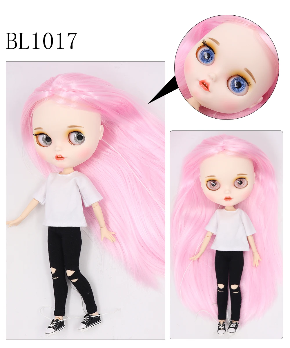 Neo Blythe Doll with Pink Hair, White Skin, Matte Smiling Face & Custom Jointed Body 1
