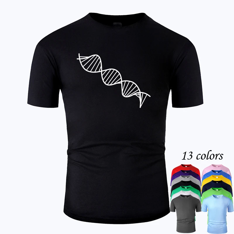 DNA 3D космическая текстовая линия художественная хлопковая Футболка с круглым