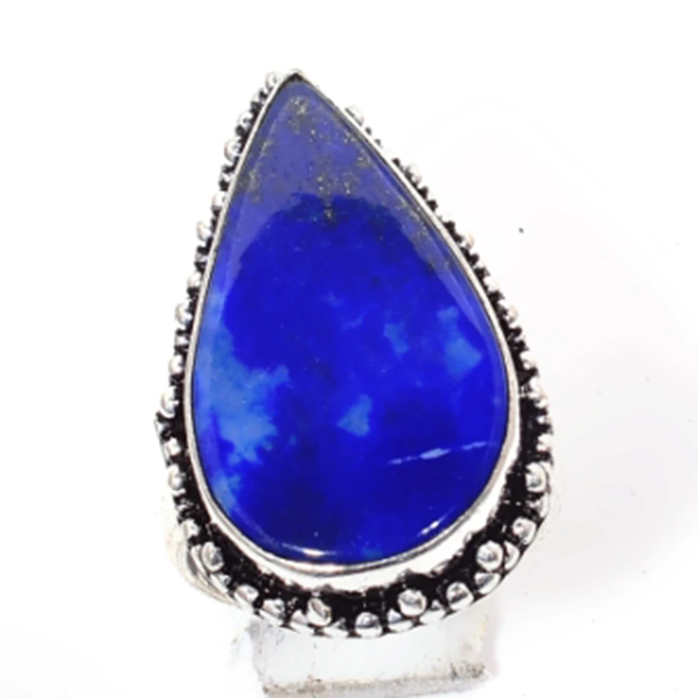 Подлинное кольцо лазурит серебряное покрытие над медью ювелирные изделия ручной