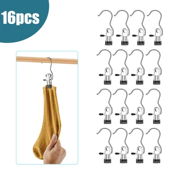 

Home Type 16PCS Laundry Hooks Clothes Clips Hanging Clothes Pins Boots Curtain Hanger For Home Laundry Clothing Store