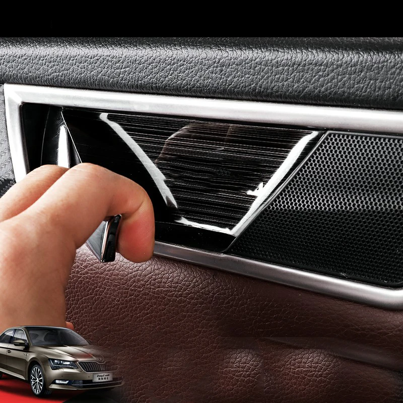 Lsrtw2017 внутренняя дверная панель из нержавеющей стали для Skoda Superb аксессуары для формовки интерьера
