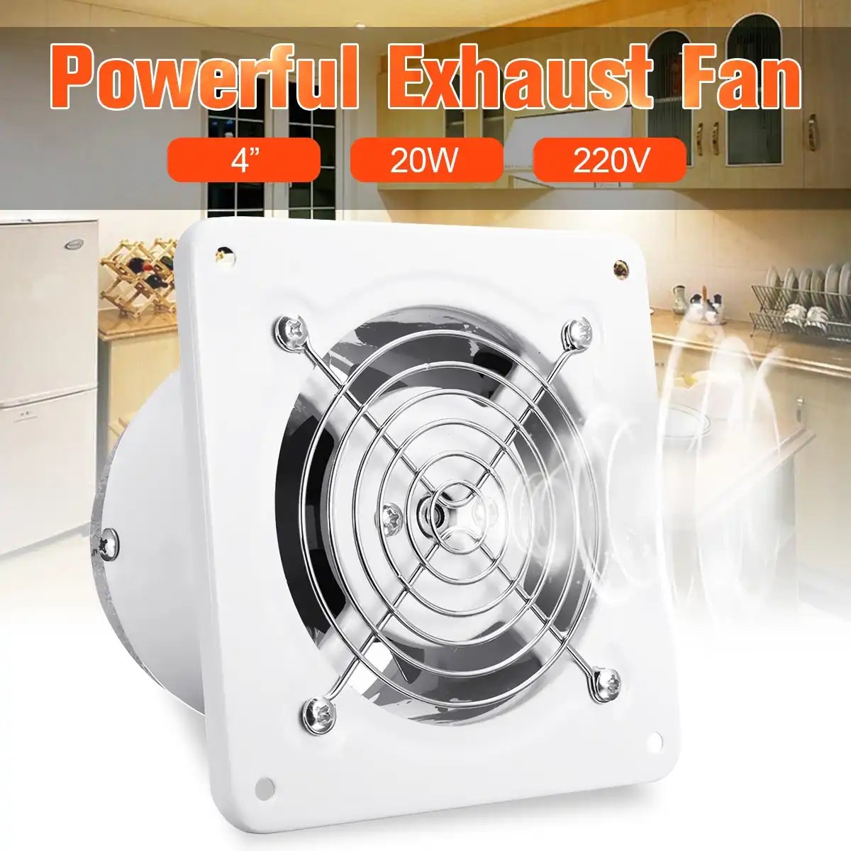 4 Inch 20w 220v Silent Exhaust Fan Kitchen Bathroom Toilet Window Wall Ventilation Exhaust Blower Air Cleaning Cooling Vent Fan Fans Aliexpress
