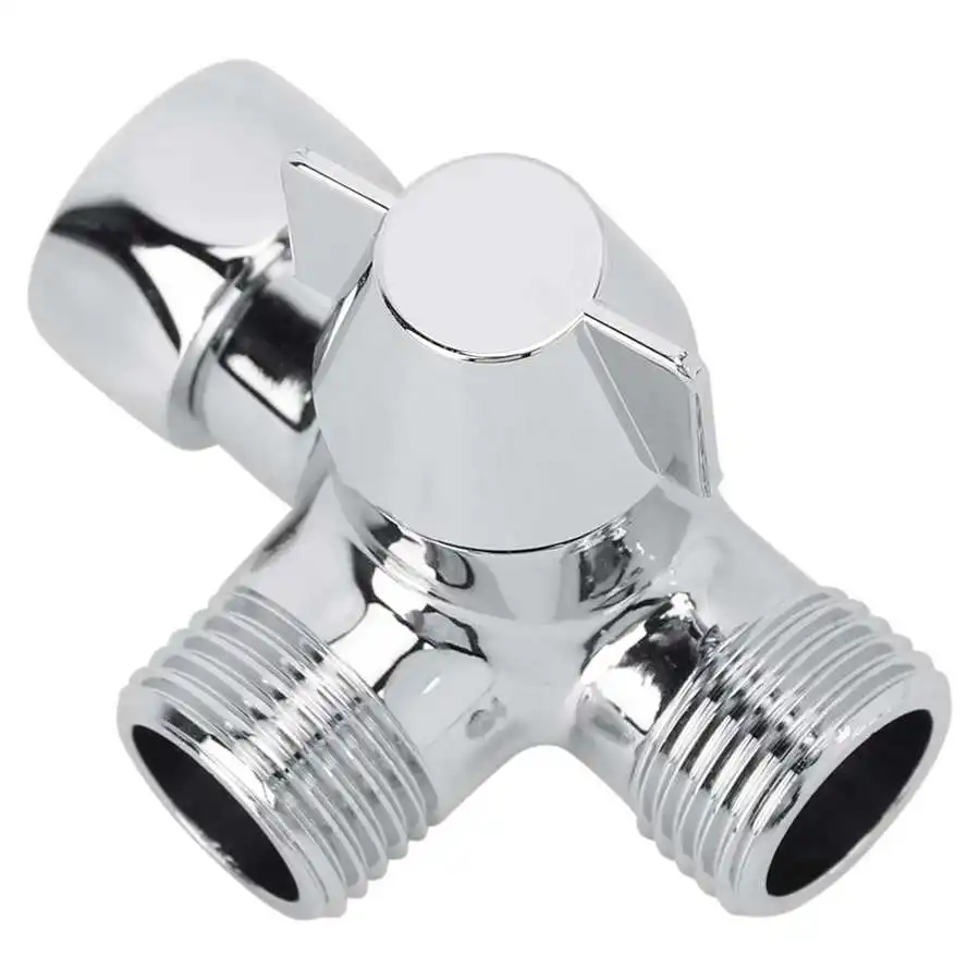G1/2" 3-way Water Diverter T-shaped Adapter Adjustable Water Diverter Valve Toilet Bidet Shower Separator Faucet Splitter