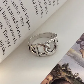 

Anillos Anel Masculino Han Edition Korean Jewelry S925 Pure Restoring Ancient Ways A Undertakes To Do Old Ring Double Mixed