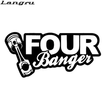 

Langru 18*8.5cm Funny 4 Bangers Vinyl Decals For Illest Race Drift Lowered Car Window Sticker Accessories Jdm