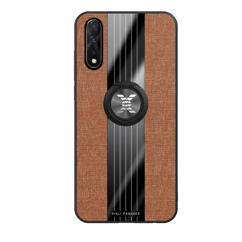 Brown KONSMART Роскошный чехол для телефона Vivo V17 Neo кольцо на палец благородный противоударный защитный чехол для Vivo V17 Neo V17Neo Fundas - Цвет: Brown
